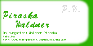 piroska waldner business card